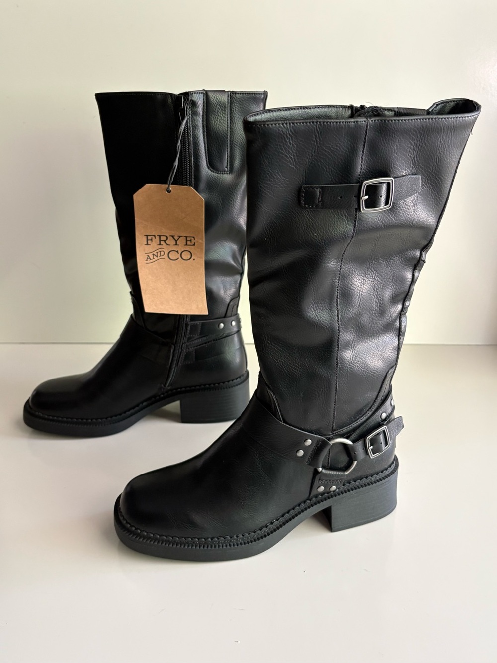 NIB Frye And Co. Maeva Knee-High Biker Boots Size 6.5